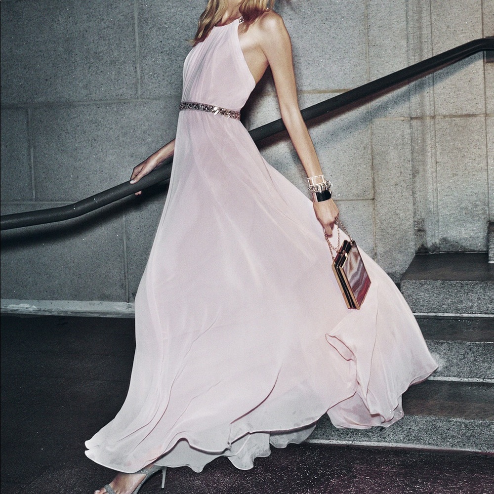 NWT BCBG Beaded Halter Gown